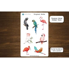 Tropical Birds Sticker Sheet | Planner and Journal Stickers
