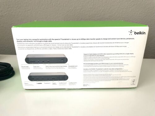 Belkin Connect Pro Thunderbolt 4 Dock INC006 w/ HDMI Cables - Picture 6 of 7