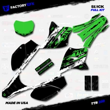 White & Green Slick Racing Graphics Kit fits 05-23 YAMAHA TTR230 TTR 230 decal