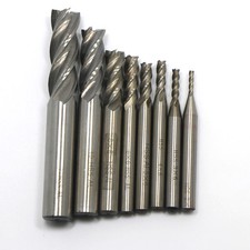 8pc HSS CNC Straight Shank 4 Flute End Mill Cutter Drill Bit 2 3 4 5 6 8 10 12mm