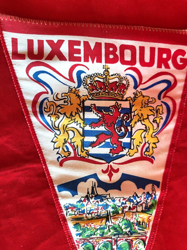 Vintage DOPPELSEITIGES SOUVENIR Flagge BANNER Wimpel GRAND DUCHE de Luxenbourg 10 Zoll - Bild 5 von 8