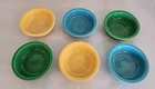 SIX PRISTINE Vintage Homer Laughlin Fiesta  5-1/2” Fruit Bowls 3 COLORS