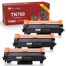 3x Toner (with Chip) for Brother TN760 TN730 DCP-L2550DW HL-L2370DW L2390DW