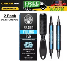 Beard Pen Black Pencil Filler for Men Pen Kit Long Lasting Beard Filer Pen Brush