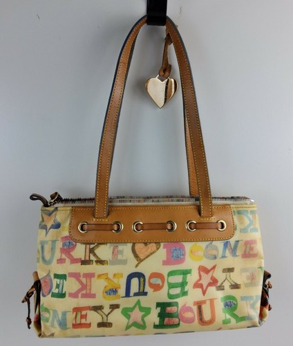 Dooney & Bourke Coated Rainbow Doodle Graffiti Handbag Purse Tote - Picture 2 of 9
