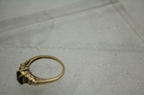 Signed LGL 14k Yellow Gold Oval Cut BLUE SAPPHIRE & DIAMOND RING size 6.75 - Picture 17 of 19