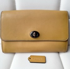 Coach Yellow Mustard Smooth Leather Brass Turnlock Crossbody Bag C4643 NO STRAP