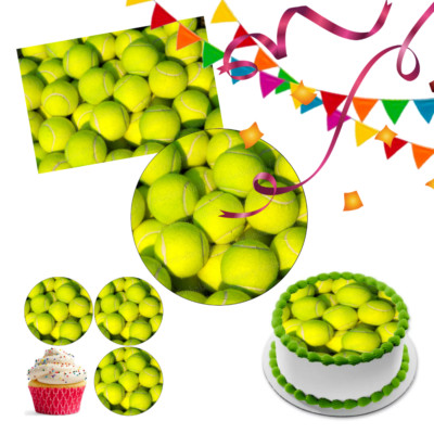Tennis Sport Tortenaufleger Party Deko essbar Geburtstag Feier Cupcake