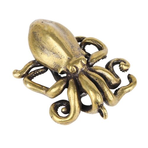 Antique Solid Brass Octopus Figure Statue Decoration Ornament Collectible - Picture 1 of 9