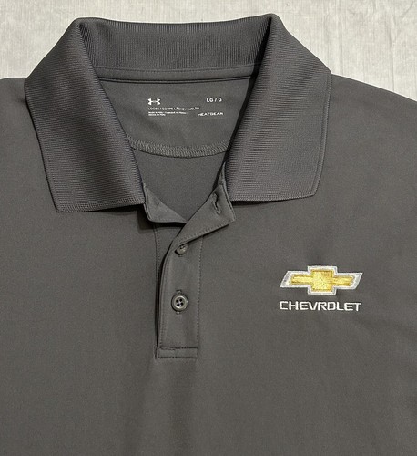 Chevrolet Chevy Logo Under Armour HeatGear Poloshirt Herren L grau