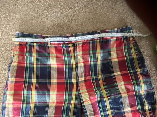 Ralph Lauren Polo Shorts Mens 39W Prospect Madras Plaid Preppy Chino - Picture 12 of 13