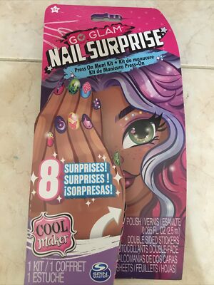 Cool Maker Go Glam Nail Surprise Press on Manicure Set Kit, 8 Surprises