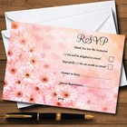 Pink Flower Hearts Personalised Wedding or Party RSVP Cards