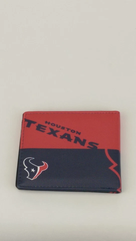 Cartera plegable con licencia NFL cuero vegano a todo color Houston Texans Foto 2 de 4