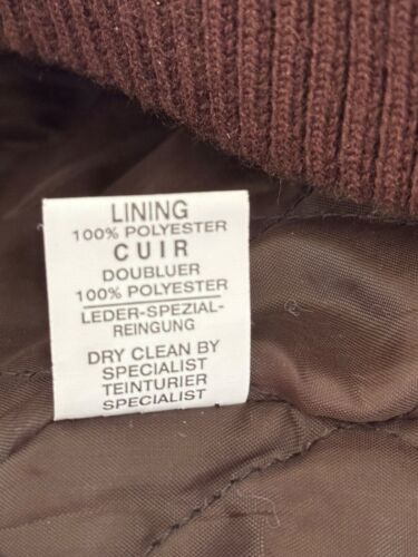 Knoles & Carter Mens 5XL Brown Quilt Lined Fleece Trim Full Zip Leather Jacket - Picture 11 of 11