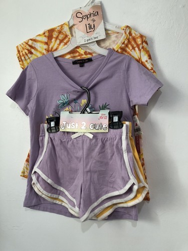Sophia/Lily Set of 2 girls' shirts with 2 short pieces size 10/12 4 Pieces (A) - Picture 4 of 8