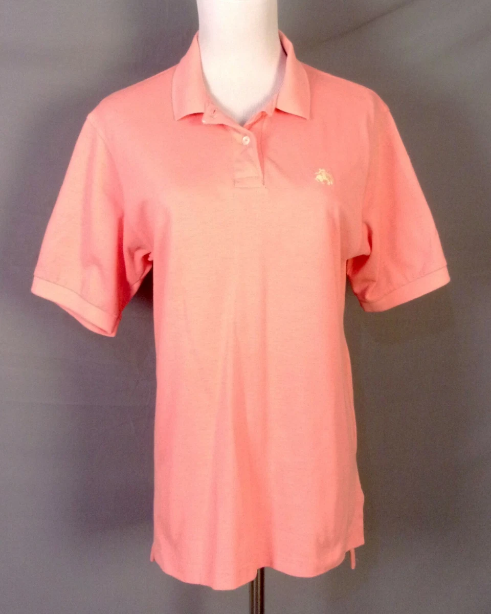 vintage 60s 70s Brooks Brothers Golden Fleece USA Pique Cotton Polo Shirt Pink S