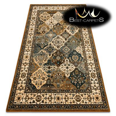 Orientalische NATURWOLLE Teppiche ''POLONIA'' SAMARI Ornament JADEIT Beige Beste Qualität