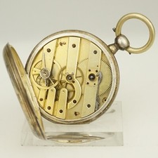 Rare Antique Silver Pocket Watch Men's no fusee duplex chronometer repeater RAR