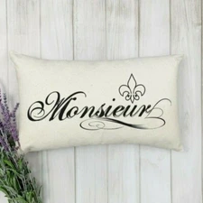 French Country, Pillow Cover, Monsieur, Handmade, Easter, Mother's Day, 