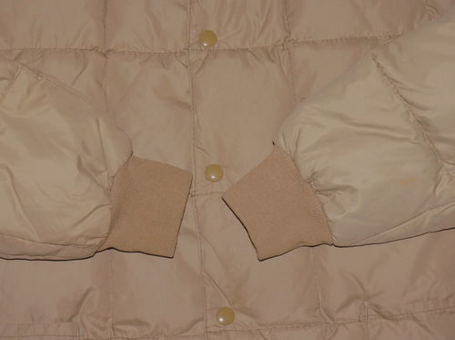 Herren Vintage WOODS beige Nylon ARCTIC Gänsedaunen Druckknopf gefütterte Jacke XL * TRAGEN - Bild 6 von 13