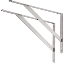 Heavy Duty Stainless Steel Shelf Brackets 20-inch Max Load 550 lb Pack of 2
