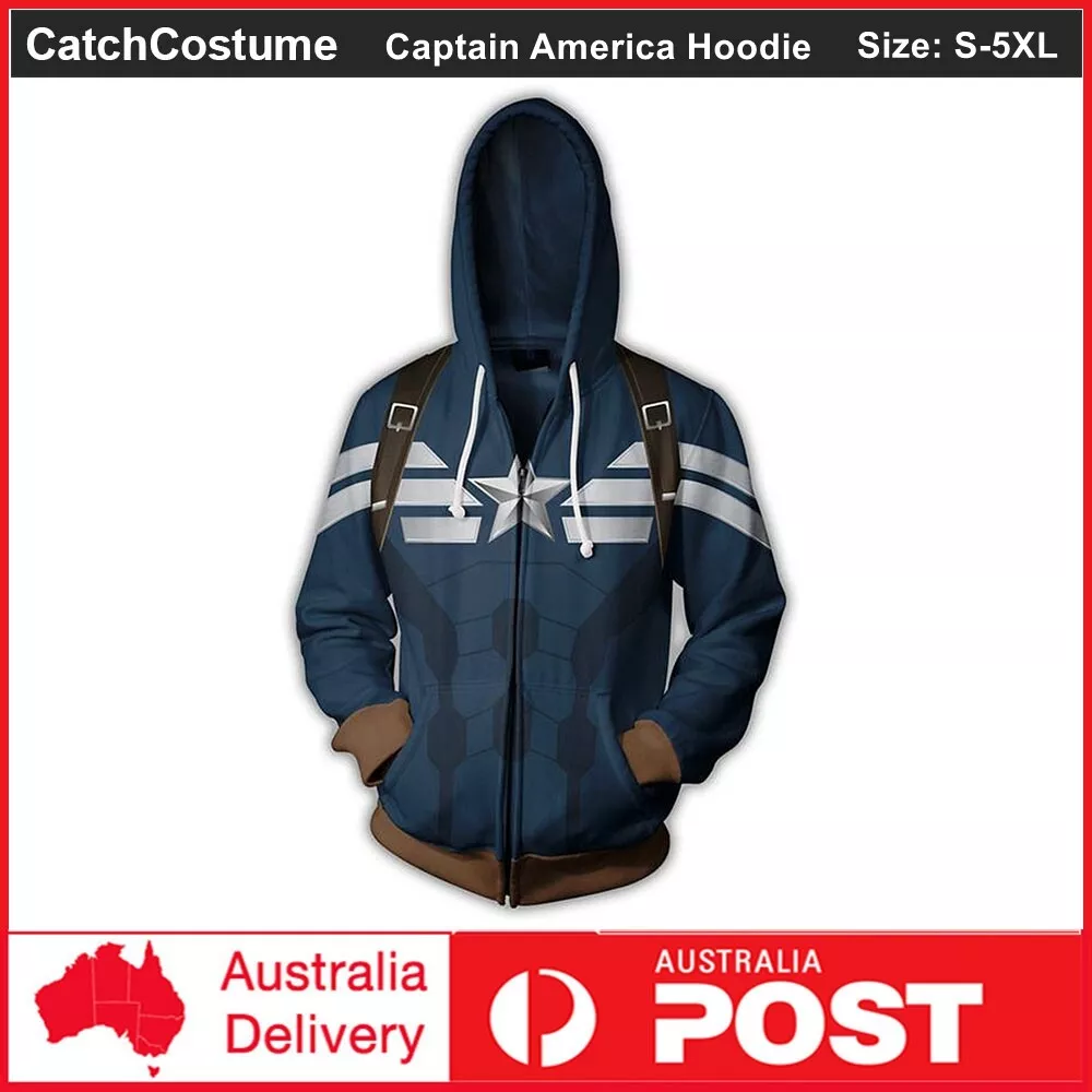 Avengers Endgame Captain America Hoodie Sweatshirt Pullover Zipper