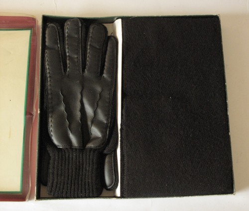Royal-Scot Guanti Da Uomo Neri Maglia Set Sciarpe Marmitta, Vintage - Foto 2 di 2