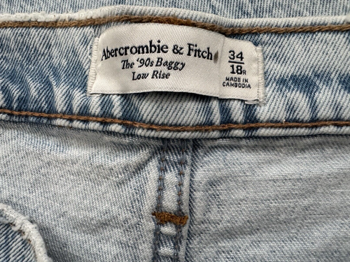 Pantalones de mezclilla holgados de tiro alto Abercrombie & Fitch años 90 nuevos con etiquetas - Talla 18R / 42x30 - VER DESCRIPCIÓN - Imagen 3 de 10
