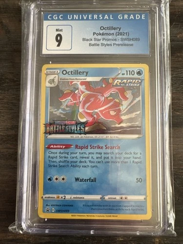 CGC 9 Mint Octillery Prerelease Black Star Promo SWSH089 Battle Styles $$$$