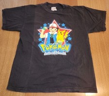 Vintage Pokemon 1999 Nintendo Ash Ketchum Pikachu Animated 90s Rare Shirt Youth