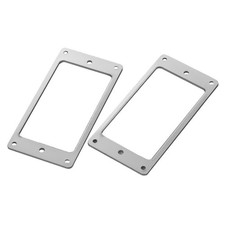 2 Silver Iron Humbucker Pickup Mounting Ring Frame Bridge Neck Flat Parts