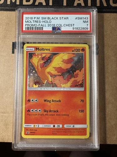 Pokémon TCG Moltres Sun & Moon SM143 Holo Promo PSA 7