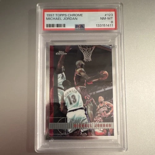 Topps 1997-98 Topps Chrome Michael Jordan #123 Chicago Bulls PSA 8 Graded