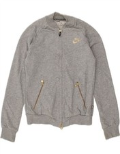 NIKE Womens Tracksuit Top Jacket UK 10/12 Medium Grey BZ36