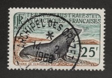 1960 French Antarctic Territories Sc# 18 - 25F Marine Life, Seal. CDS Est$45.00