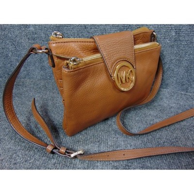 Michael Kors Fulton Crossbody Bag Brown Pebbled Leather MK  display picture 2