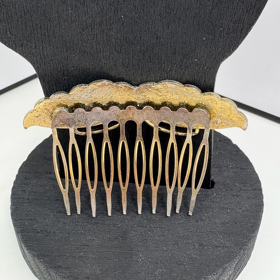 Vintage Pink and White Butterfly Cloisonne Hair Comb - Image 2 of 2