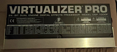Behringer Virtualizer Pro DSP1000P 24-Bit Dual Engine 2-Kanal Rack MIDI