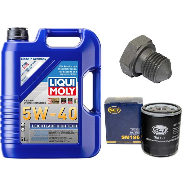 MotoröL Filter Set 5W-40 5 Liter + ÖLablassschraube FüR Vw Lupo 1.0 6E1 6X1 50PS-image
