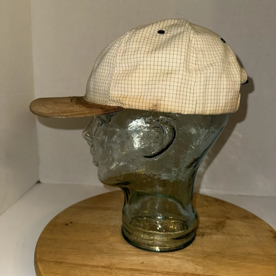 Gorra de Colección Nike N Logo Gamuza Ala Correa Hecha en EE. UU. Años 90 Beige Marrón Foto 4 de 4