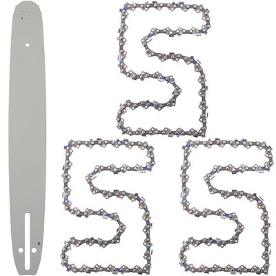 Schwert für Partner P500, P5000 + 3x Ketten 15'' 38cm 1,5mm 0.325'' 64TG