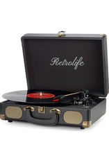Vinyl Record Player 3-Speed Bluetooth Suitcase Portable Belt-Driven Record Pl...