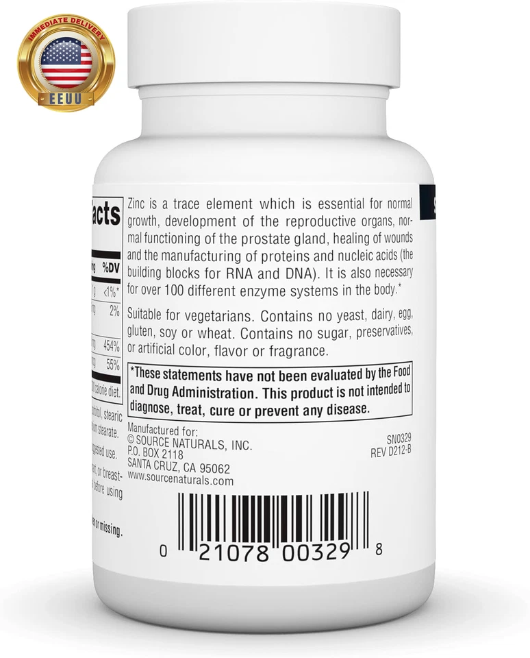 Quelato de aminoácidos de zinc - 50 mg - 100 comprimidos ⭐️⭐️⭐️⭐️⭐️⭐️ Foto 3 de 4