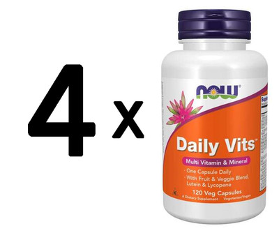 4 x NOW Foods Daily Vits - 120 vcaps (166,56 EUR/kg)