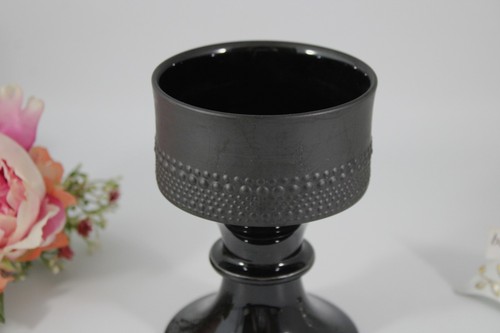 Rosenthal Porcelaine Noire Tapio Wirkkala - Vase / Kerzenhalter schwarz H. 13 cm - Bild 3 von 6