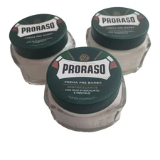 Proraso Crema Pre Barba 3.6 Oz Jars Pre Shave Cream Men's Sensitive Set Of 3