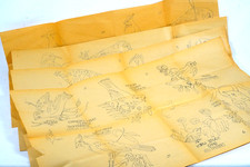 c1940 Birds Embroidery Motif Transfer Lot 24 Birds 4 Sheets MCM Sewing
