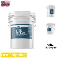 Hearty Steel Cut Oats 5 Gallon - Pure Irish Oatmeal, Resealable Food Storage