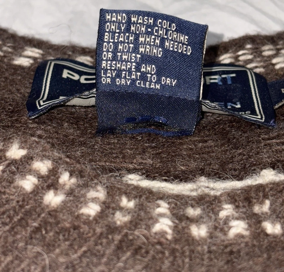 Suéter Nórdico Vintage Polo Deportivo Ralph Lauren Lana Alpaca Fair Isle Para Hombres M Foto 3 de 4